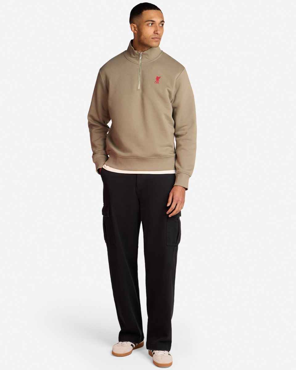 LFC Mens Quarter Zip Top Khaki - Image 4