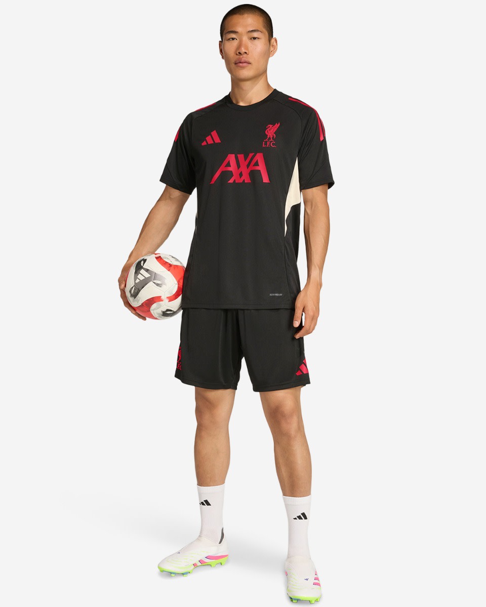 LFC adidas Mens 25/26 Domestic Short Sleeve Top Black - Image 3