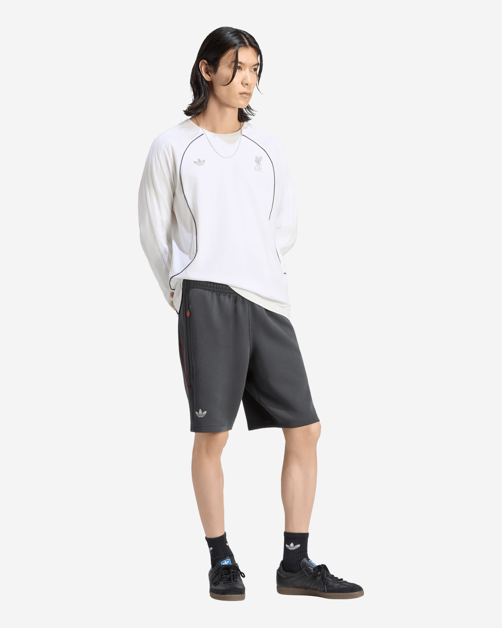 LFC adidas Mens Teamgeist 26 Long Sleeve Tee White - Image 3