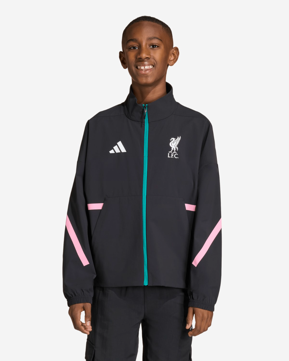 LFC adidas Juniors 25/26 Z.N.E Anthem Jacket Black - Image 3