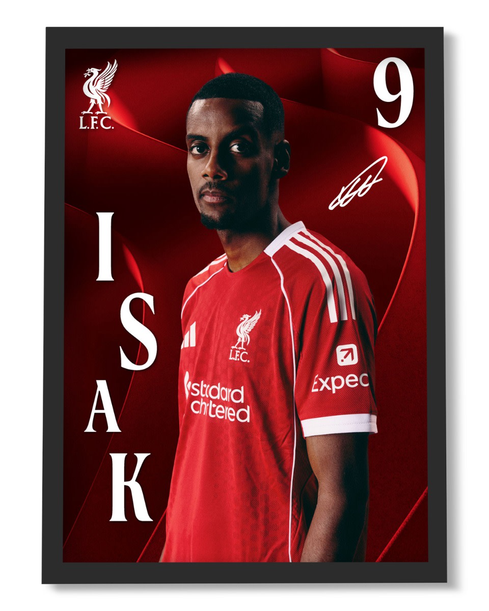 LFC 25/26 Isak Framed Picture - Image 1