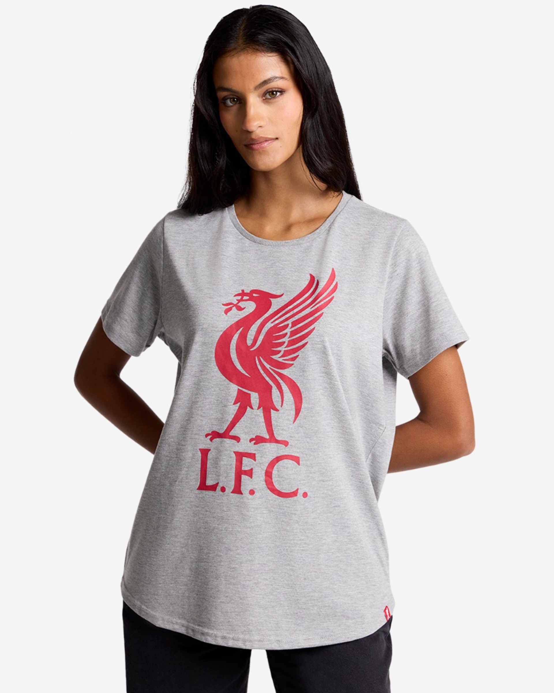 เสื้อยืดผู้หญิง LFC ลิเวอร์เบิร์ด สีเทา - Image 1