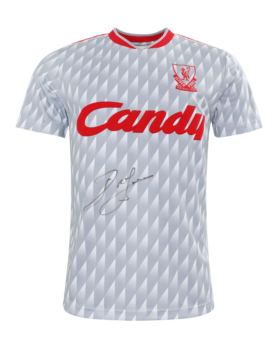 เสื้อเชิ้ตเยือนเยือนแบบกล่อง John Barnes Sign 89-91 LFC - Image 2