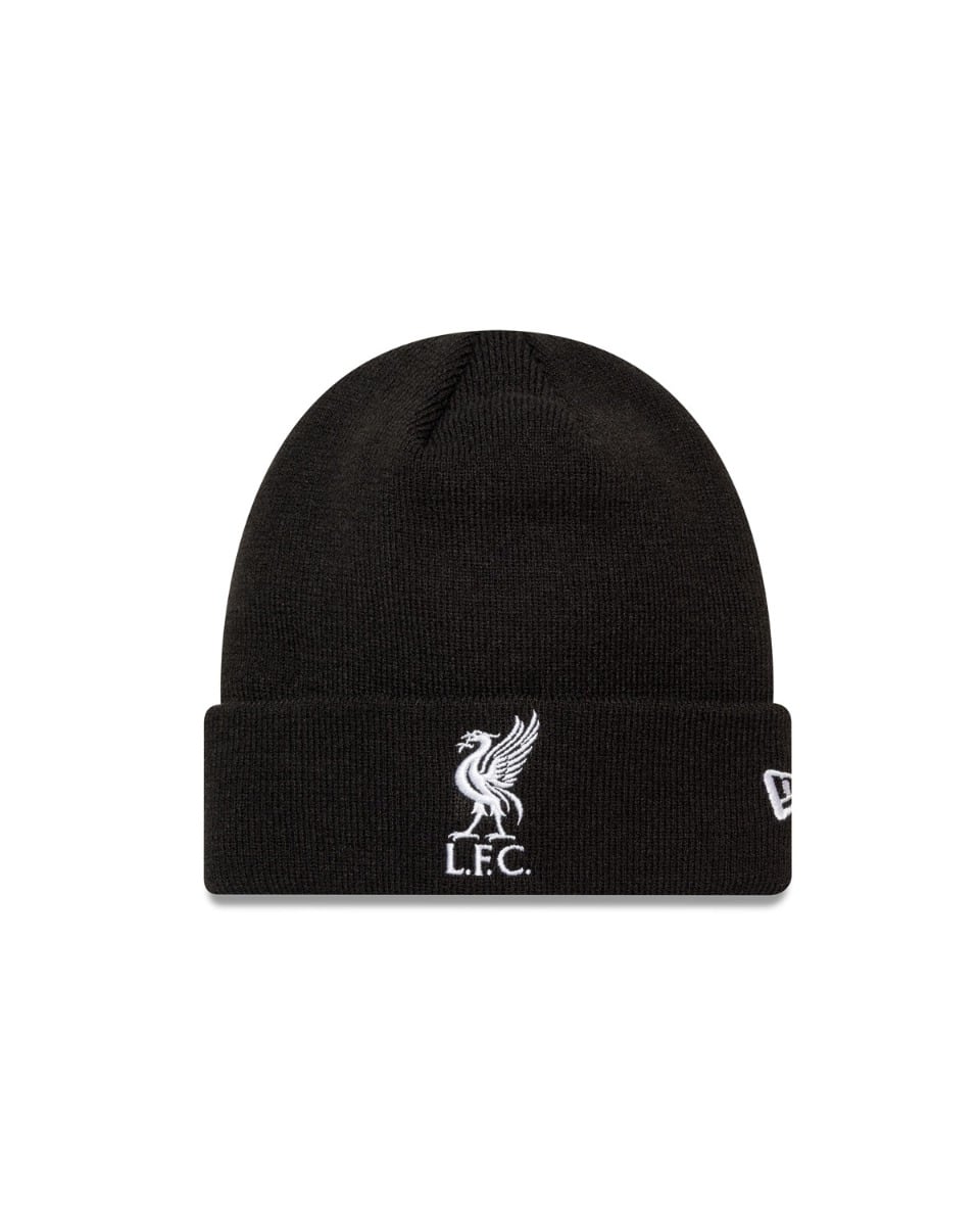 LFC New Era Kids Liverbird Cuff Knit BEANIE Black & White - Image 1
