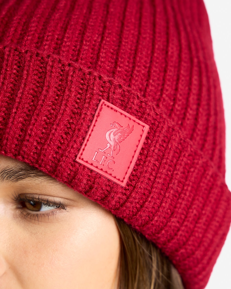 LFC Womens Ribbed Beanie Red - Image 2