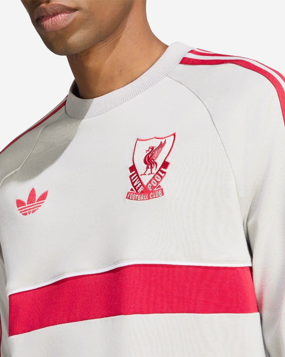 LFC adidas Mens 26/27 Originals Long Sleeve Tee Grey - Image 4