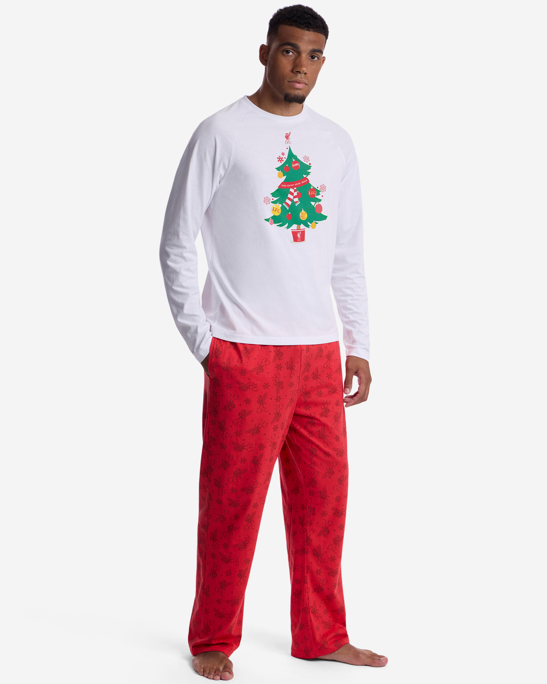 Pijama navideño LFC para hombre, color rojo - Image 1