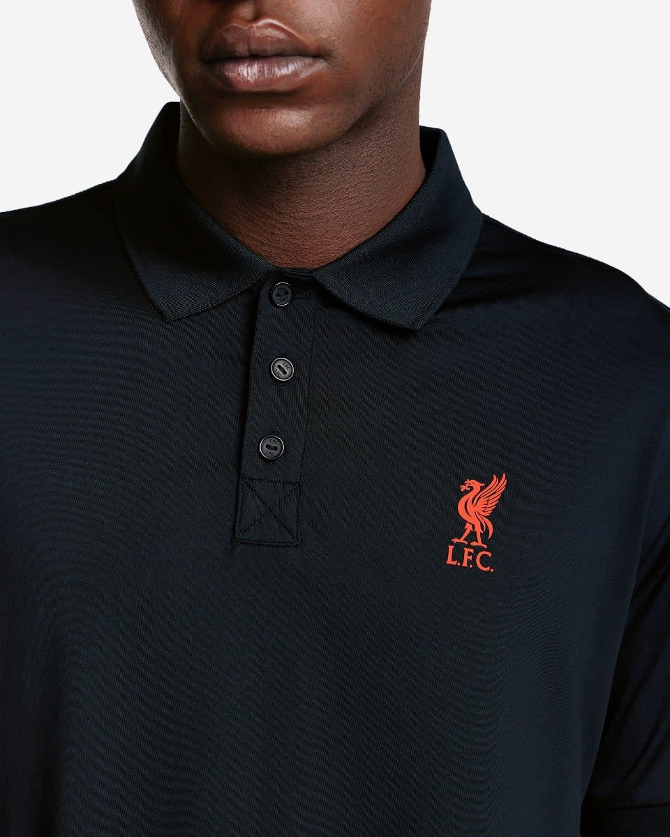 LFC Mens Poly Polo Tee Black - Image 2