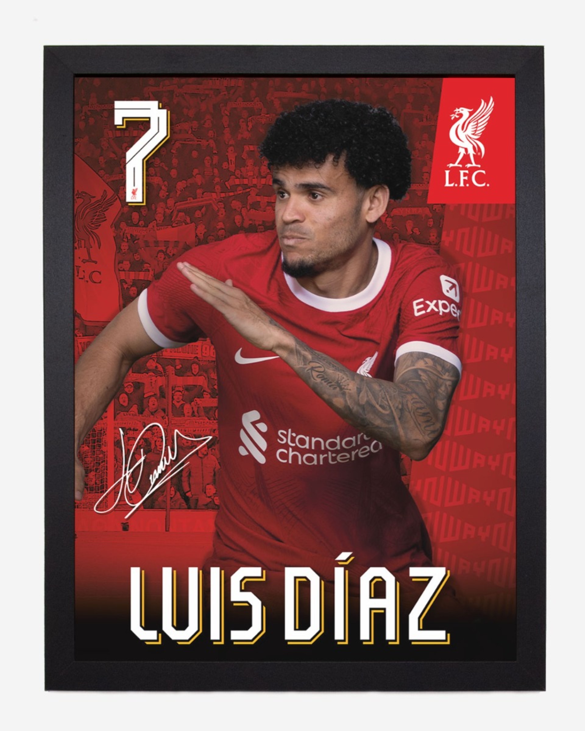 LFC 23/24 Luis Díaz Impression encadrée 30 x 40 - Image 1