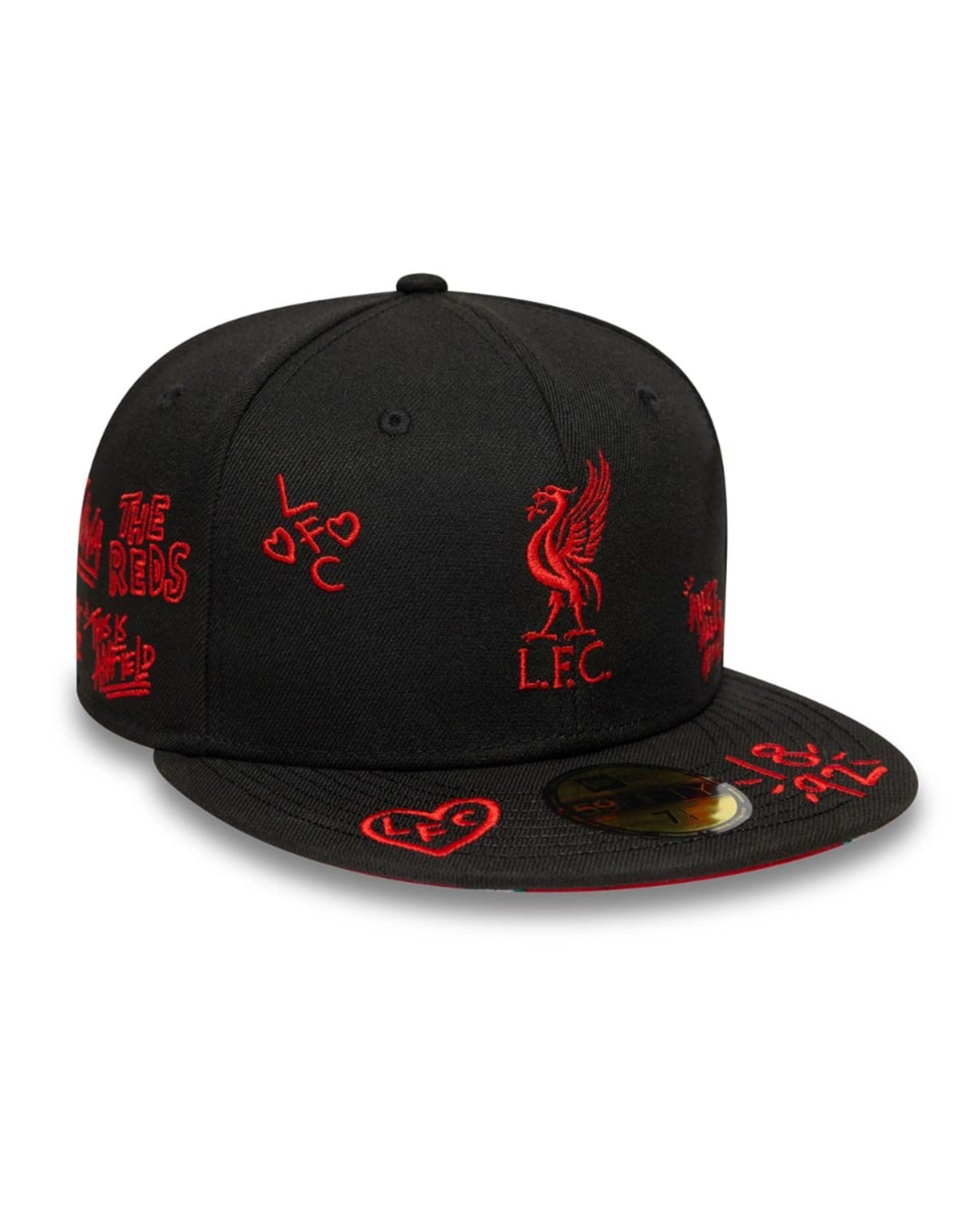 LFC New Era 59FIFTY Scribble Kappe Schwarz/Rot - Image 2