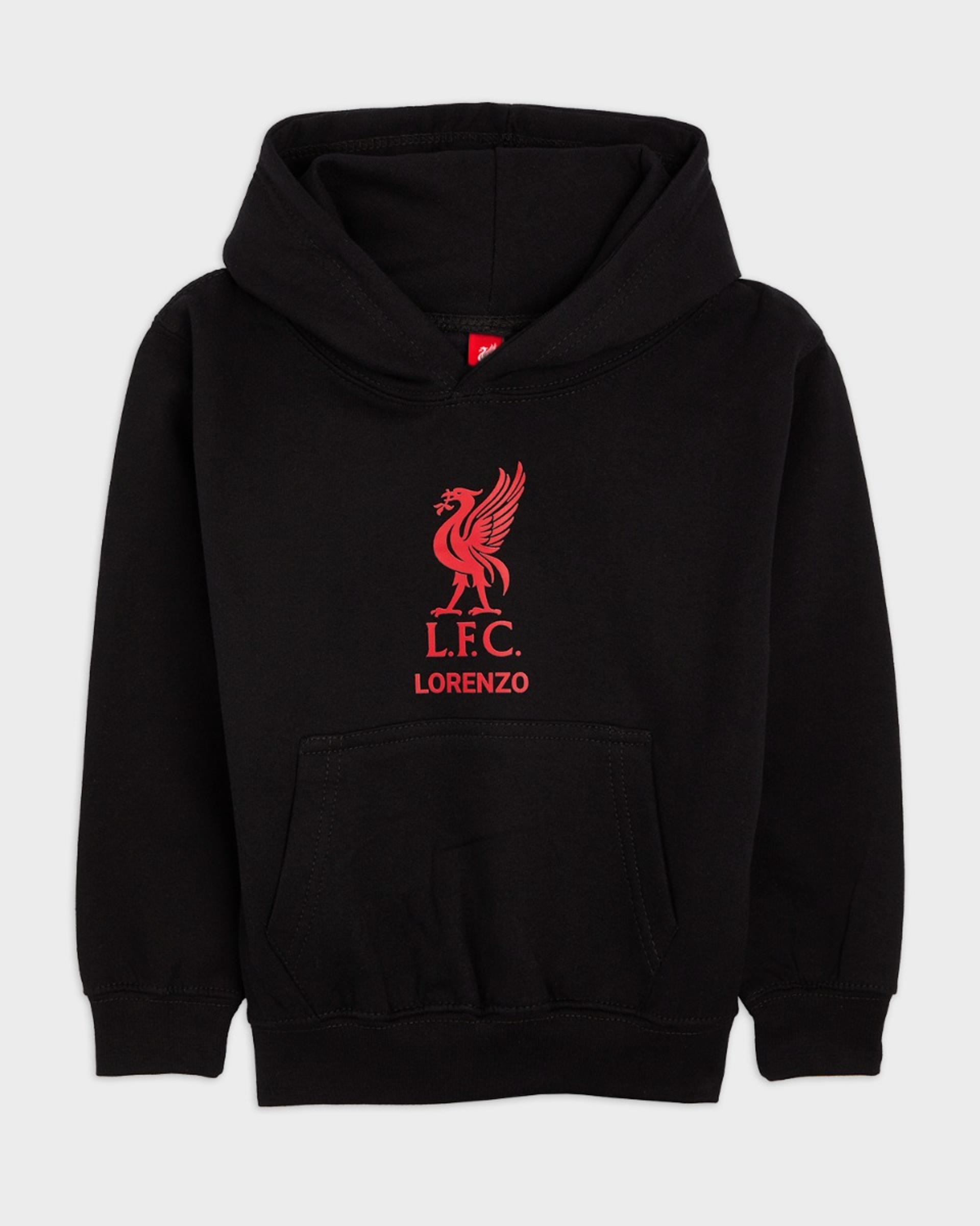 Sudadera con capucha negra personalizada LFC Junior Red Liverbird - Image 2