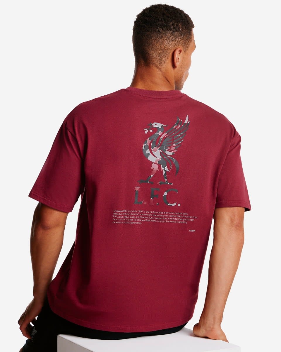 LFC Mens Oversized YNWA Back Print Tee Cherry - Image 1