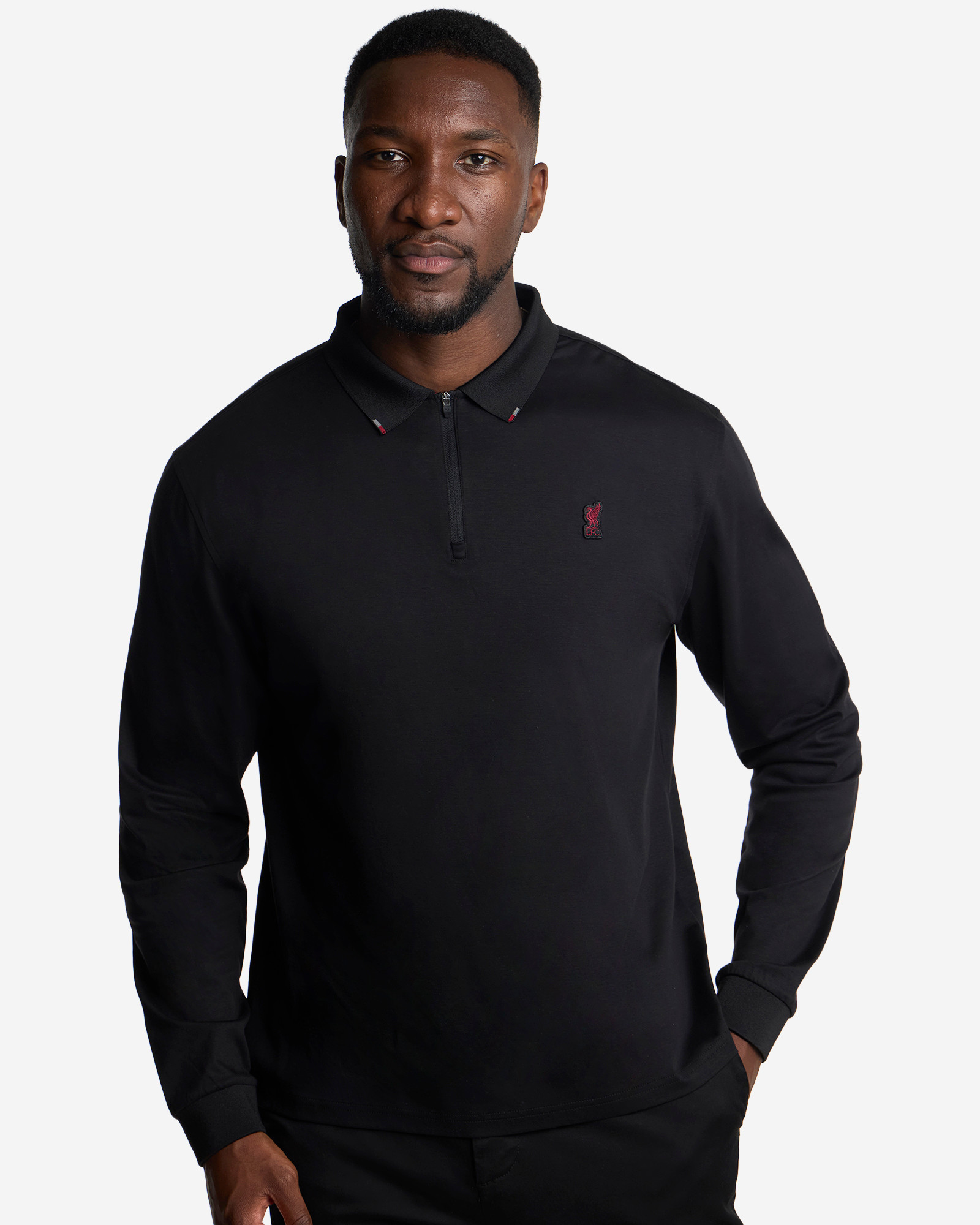 LFC Firma Mens Long Sleeve Polo Black - Image 1