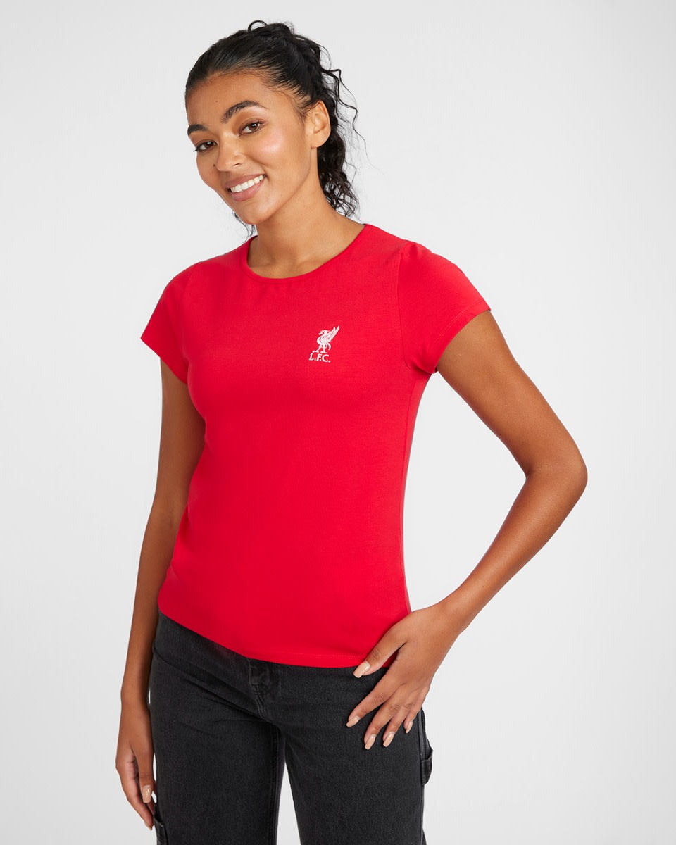 LFC Womens Liverbird Red Tee - Image 1