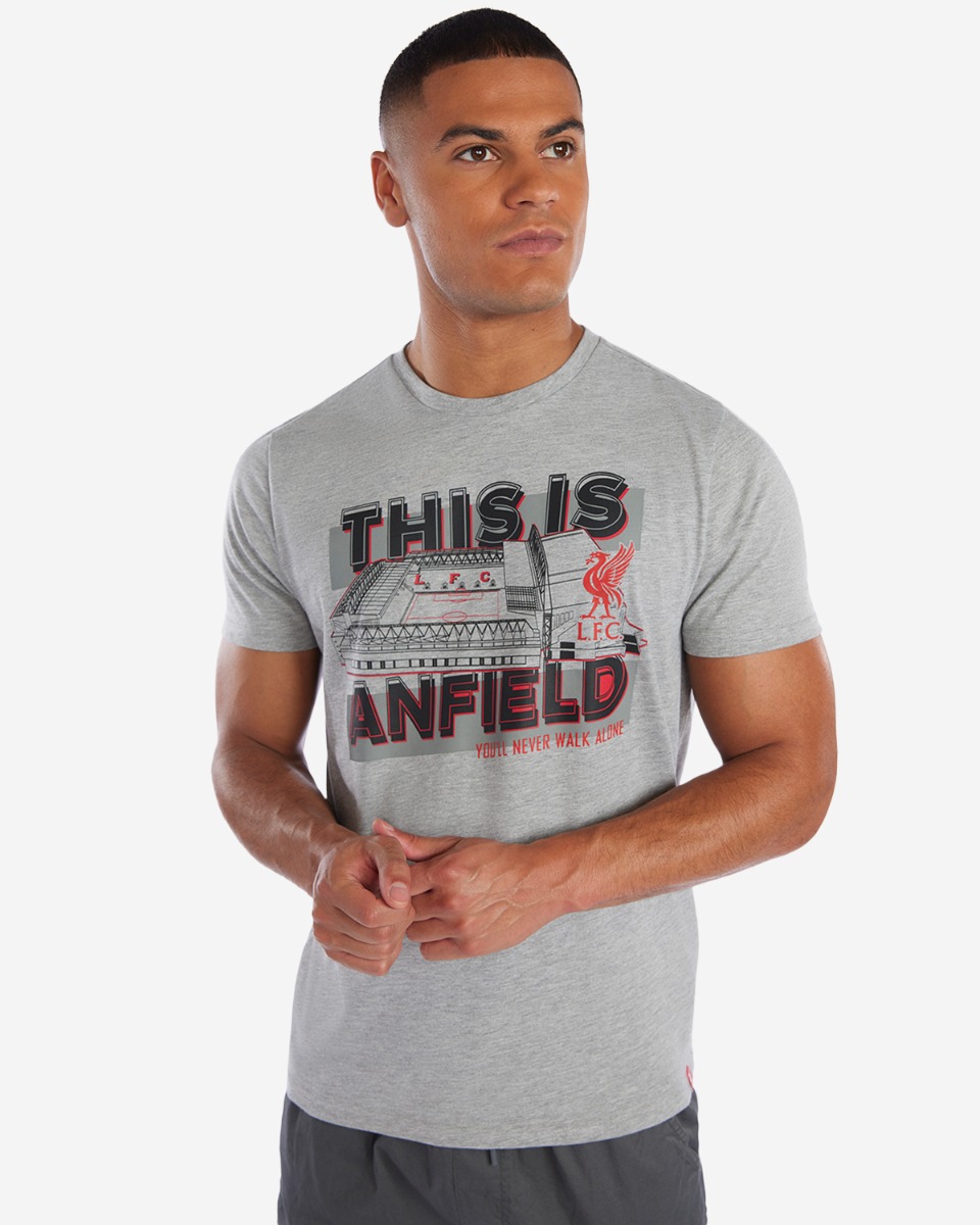LFC 男式安菲尔德 YNWA T 恤灰色混色 - Image 1