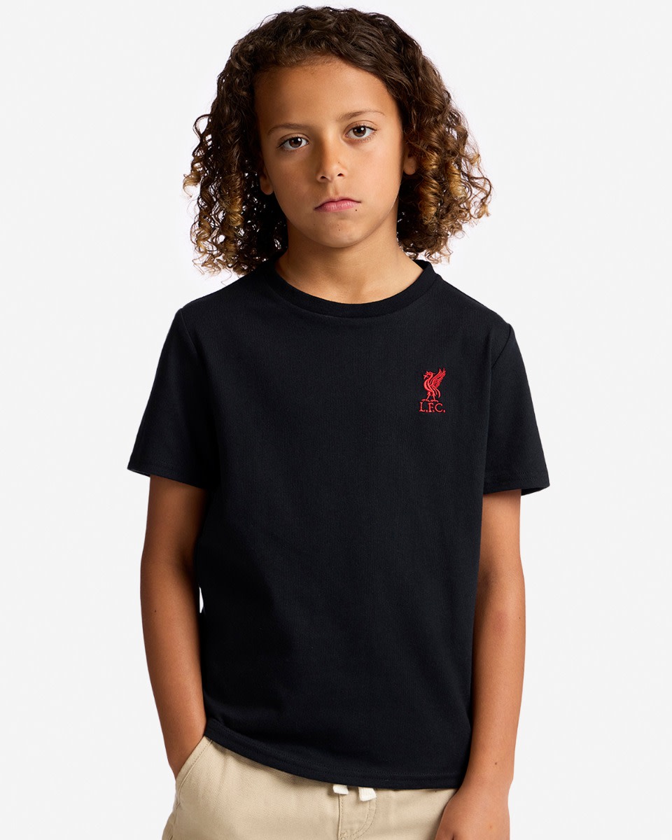 LFC Juniors Liverbird Embroidered Tee Black - Image 1