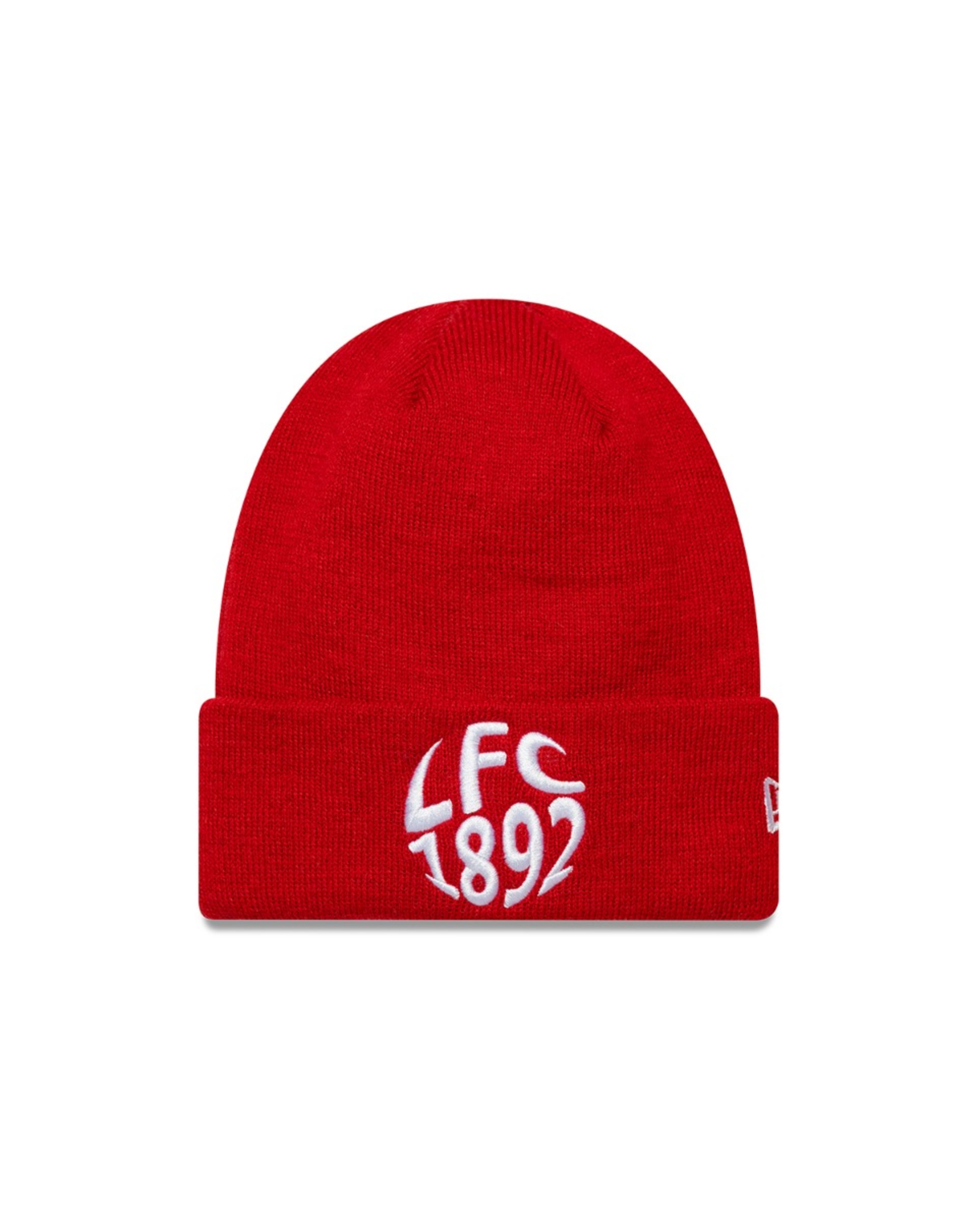 BONNET LFC New Era 1892 en tricot à revers pour enfants, rouge - Image 1