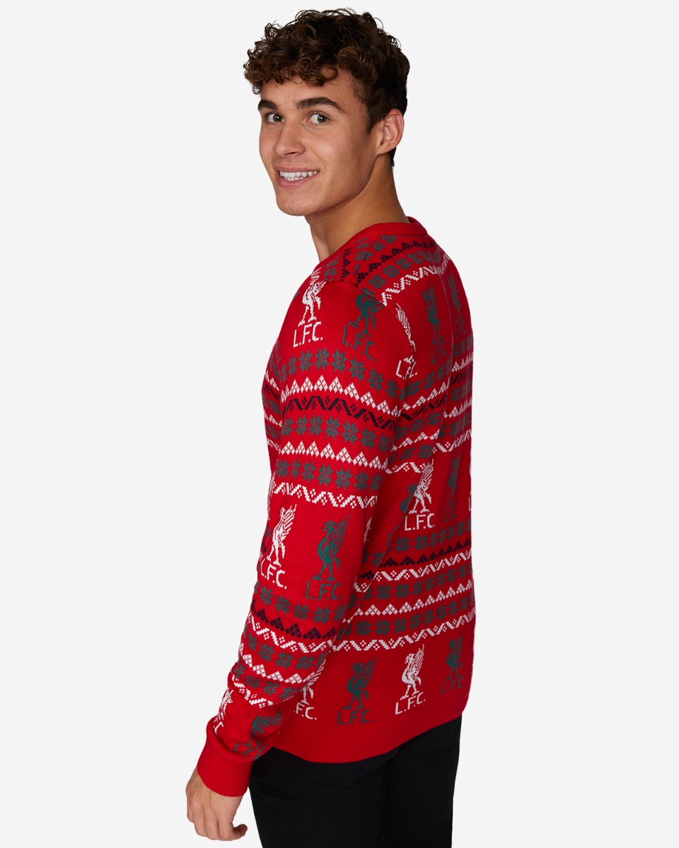 LFC Adult Fairisle Jultröja Röd - Image 4