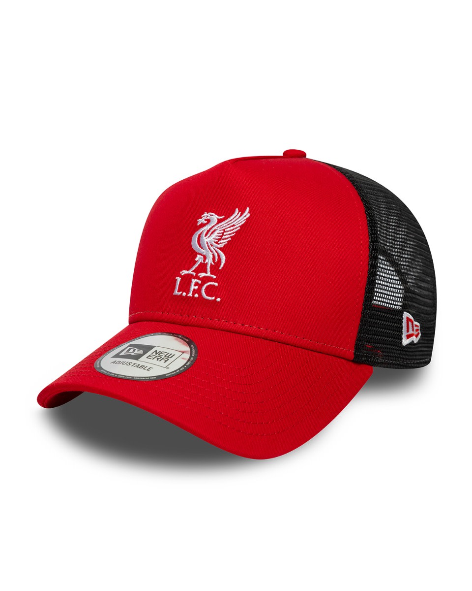 LFC New Era CORE TRUCKER Liverbird Kasket Rød & Sort - Image 1