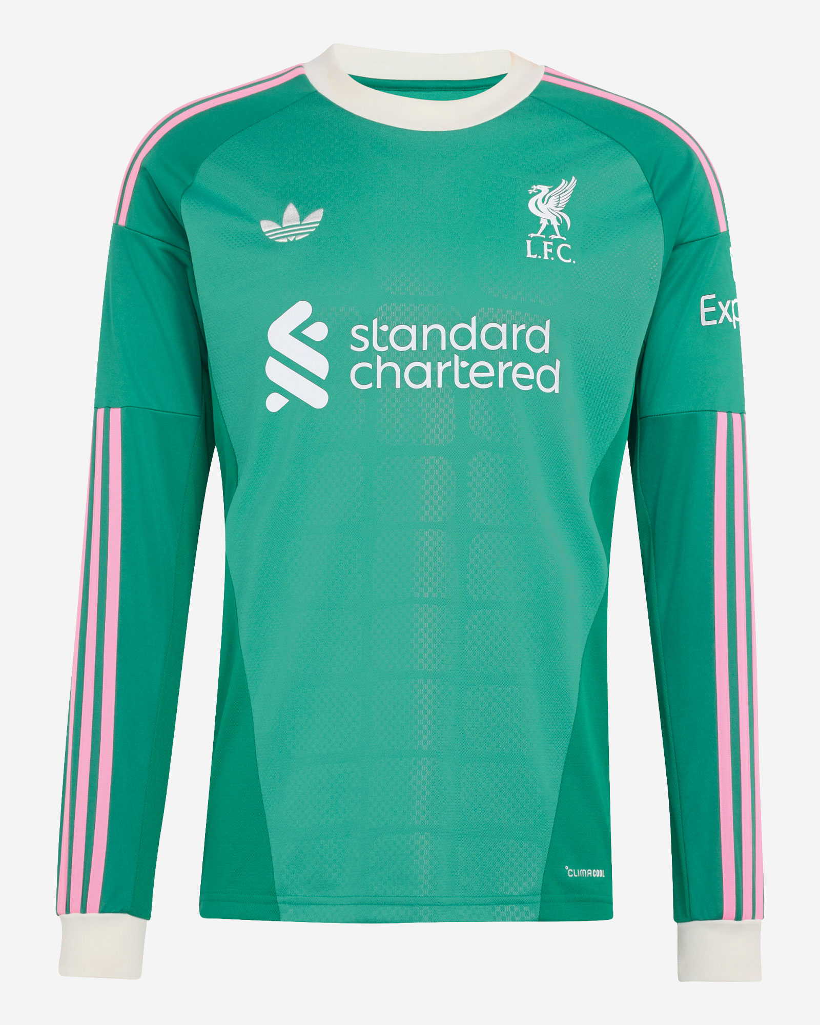 LFC adidas Mens 26/27 Long Sleeve Trefoil Goalkeeper Jersey Green - Image 1