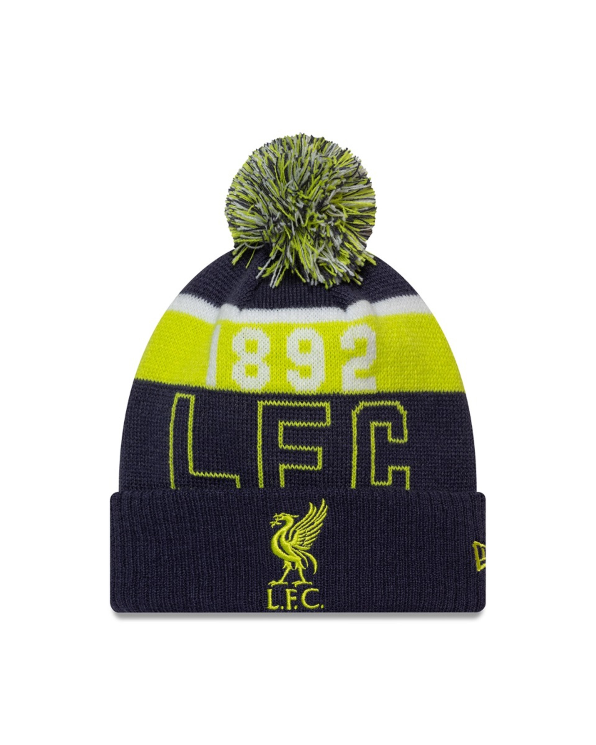 LFC NEW ERA SPORT CUFF 1892 Hue POM POM Navy & Lime Grøn - Image 1