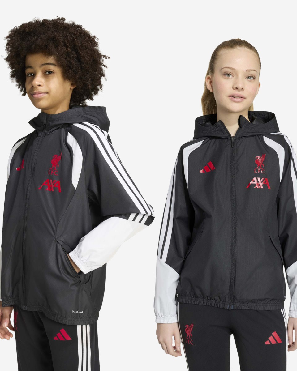 LFC adidas Youth 26/27 เสื้อแจ็คเก็ตทุกสภาพอากาศ รุ่น Tiro สีดำ - Image 1