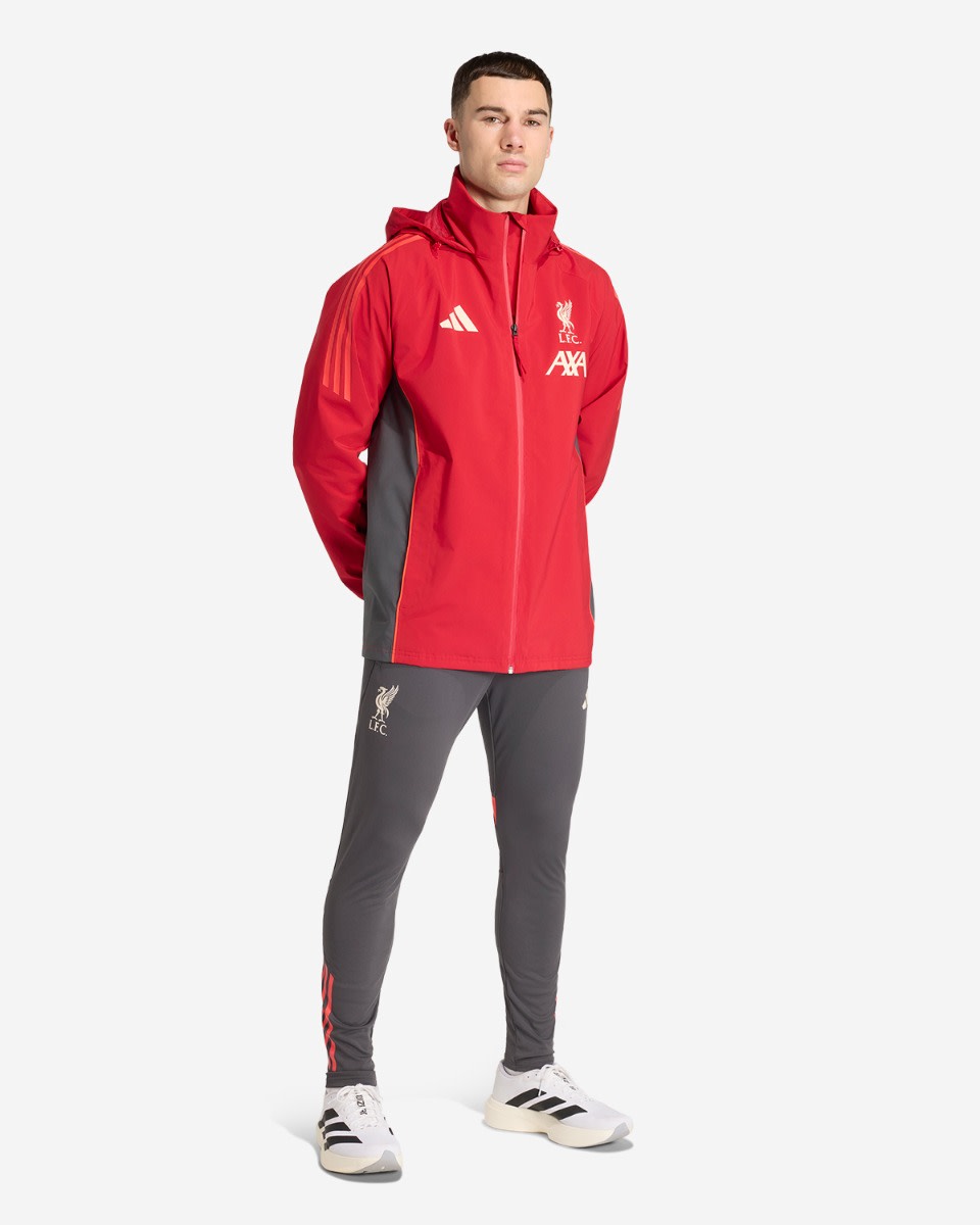 LFC adidas Mens 25/26 Rain Jacket Red - Image 3