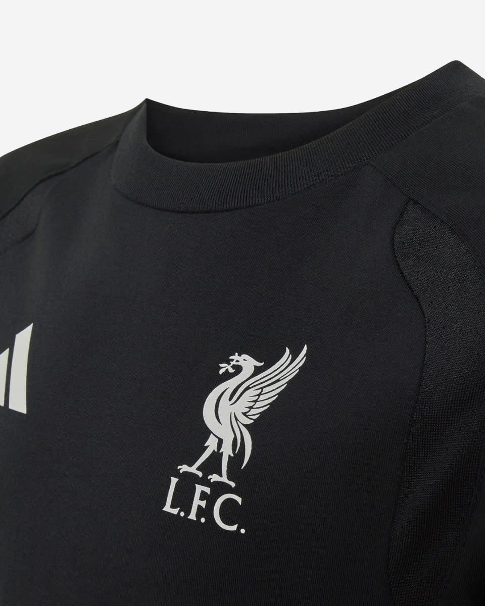 เสื้อยืดสำหรับนักท่องเที่ยว LFC adidas Youth Tiro สีดำ - Image 3
