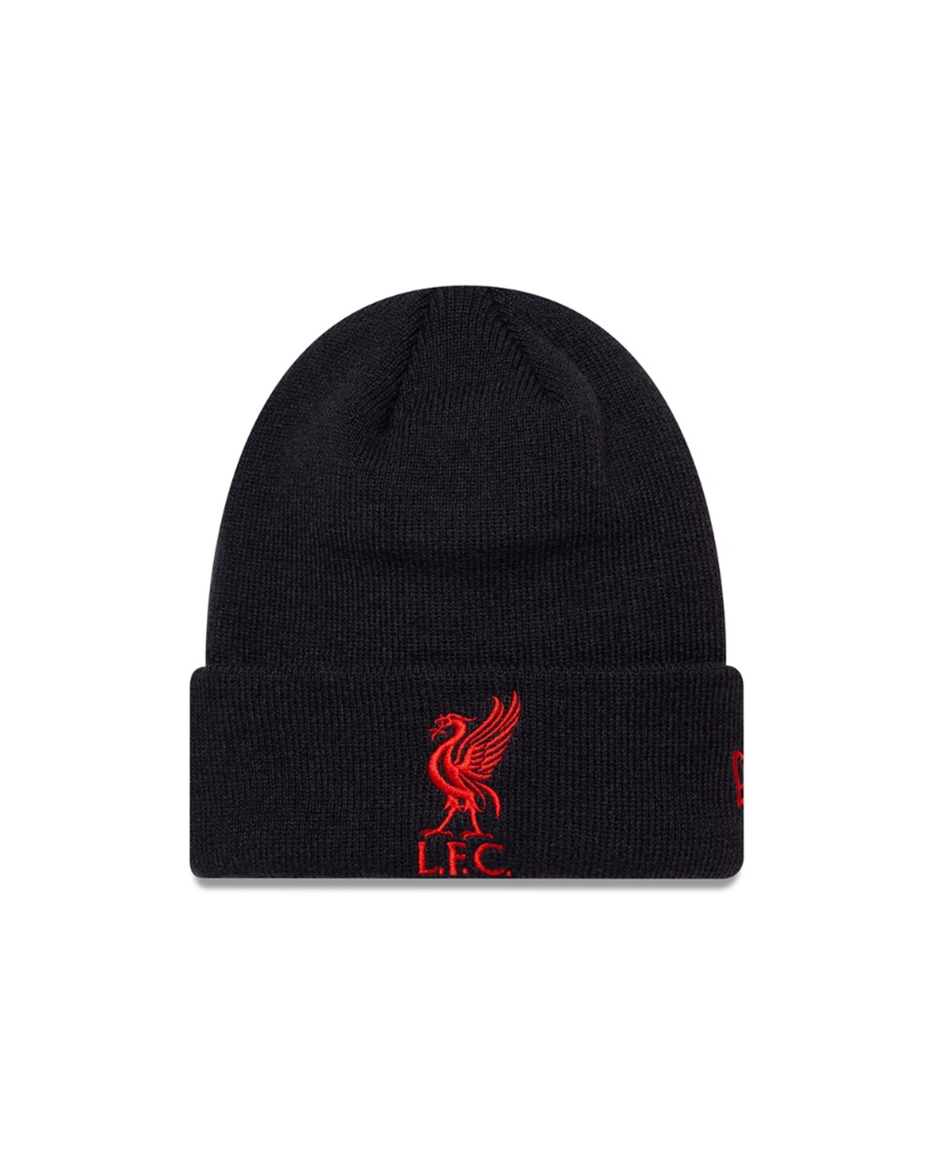 Gorro LFC New Era para niños con forma de Liverbird, tejido con puños, negro y rojo - Image 1