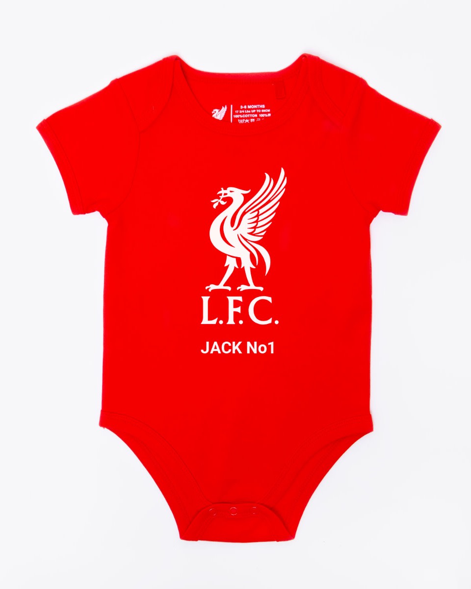 LFC Liverbird Bodysuit für Babys, personalisierbar, Rot - Image 1
