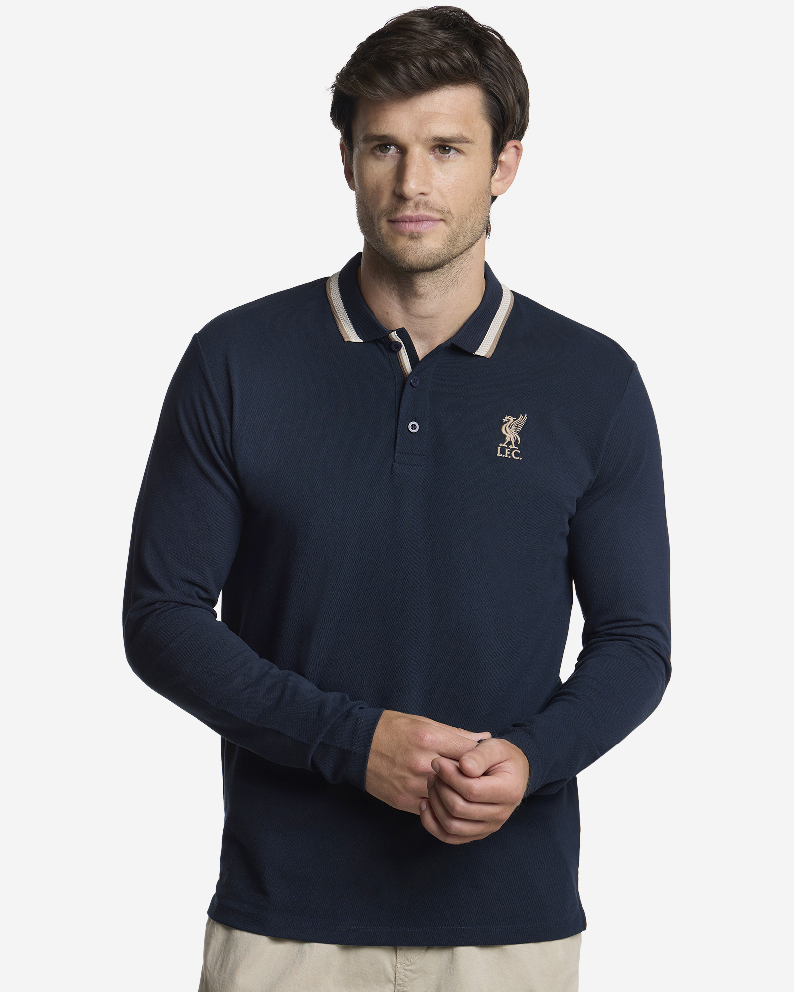 เสื้อโปโลแขนยาวบุรุษ LFC สีน้ำเงิน - Image 2