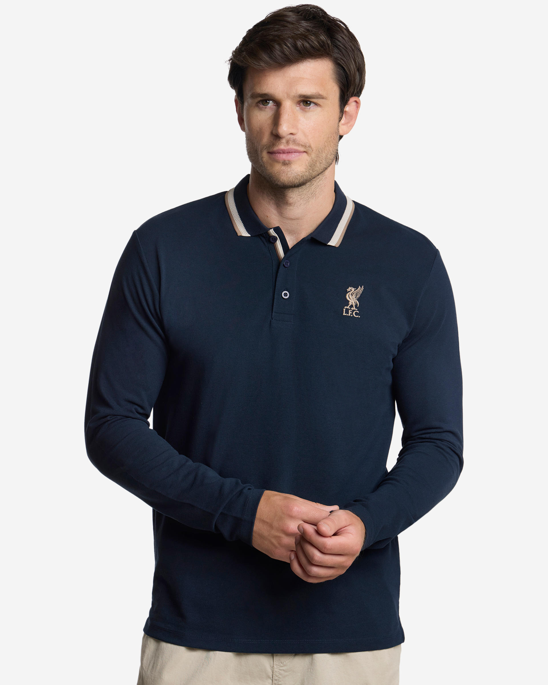 เสื้อโปโลแขนยาวบุรุษ LFC สีน้ำเงิน - Image 2