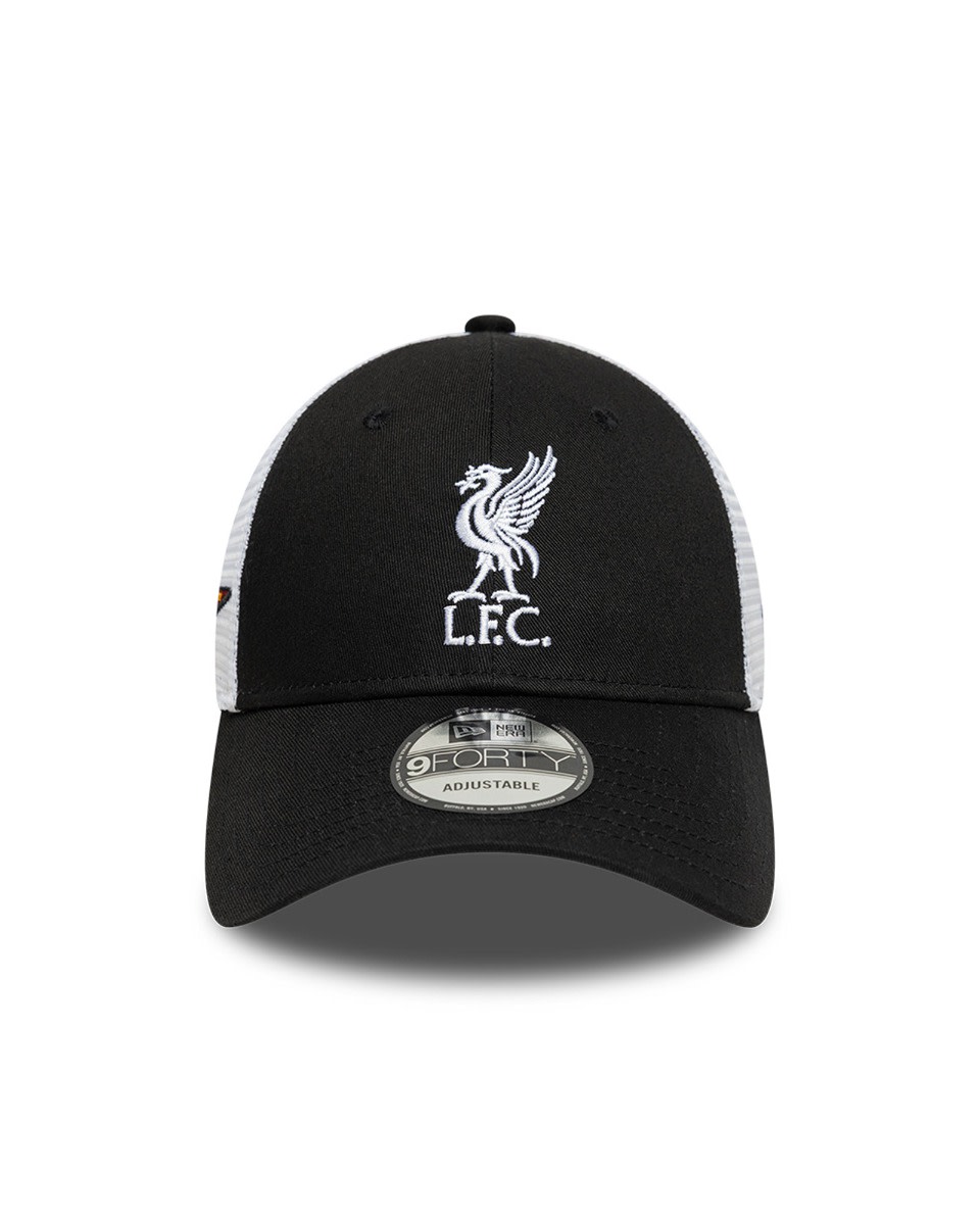 LFC New Era Adults 9FORTY Patch Liverbird Cap Black & White - Image 3