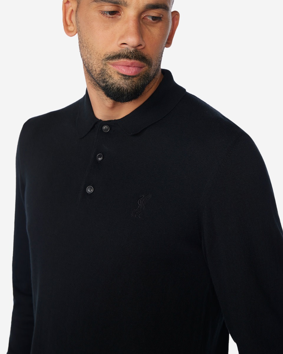 Polo LFC Firma de punto de manga larga para hombre, color negro - Image 2