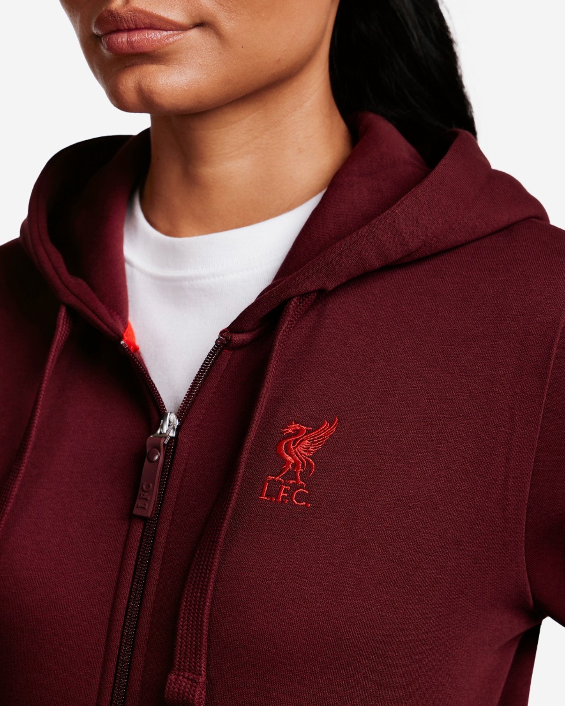 LFC Kapuzenpulli mit durchgehendem Reißverschluss für Damen, Dunkelrot - Image 2