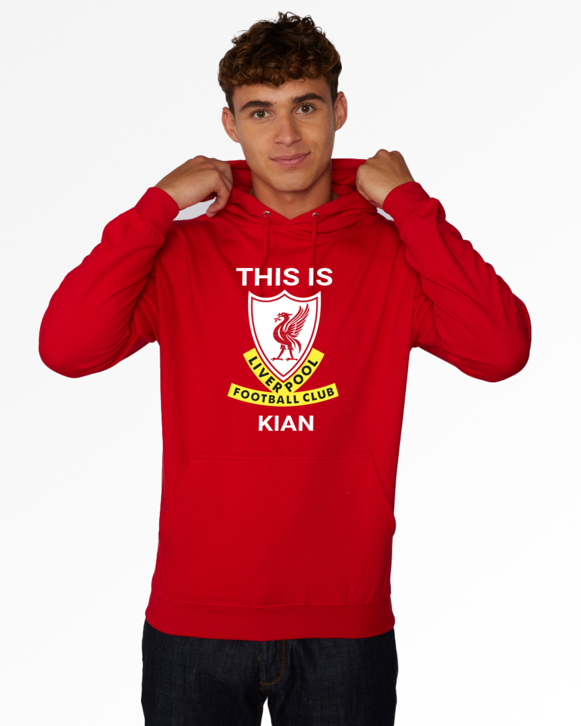 LFC This Is Anfield Personalisierbarer roter Kapuzenpulli - Image 1