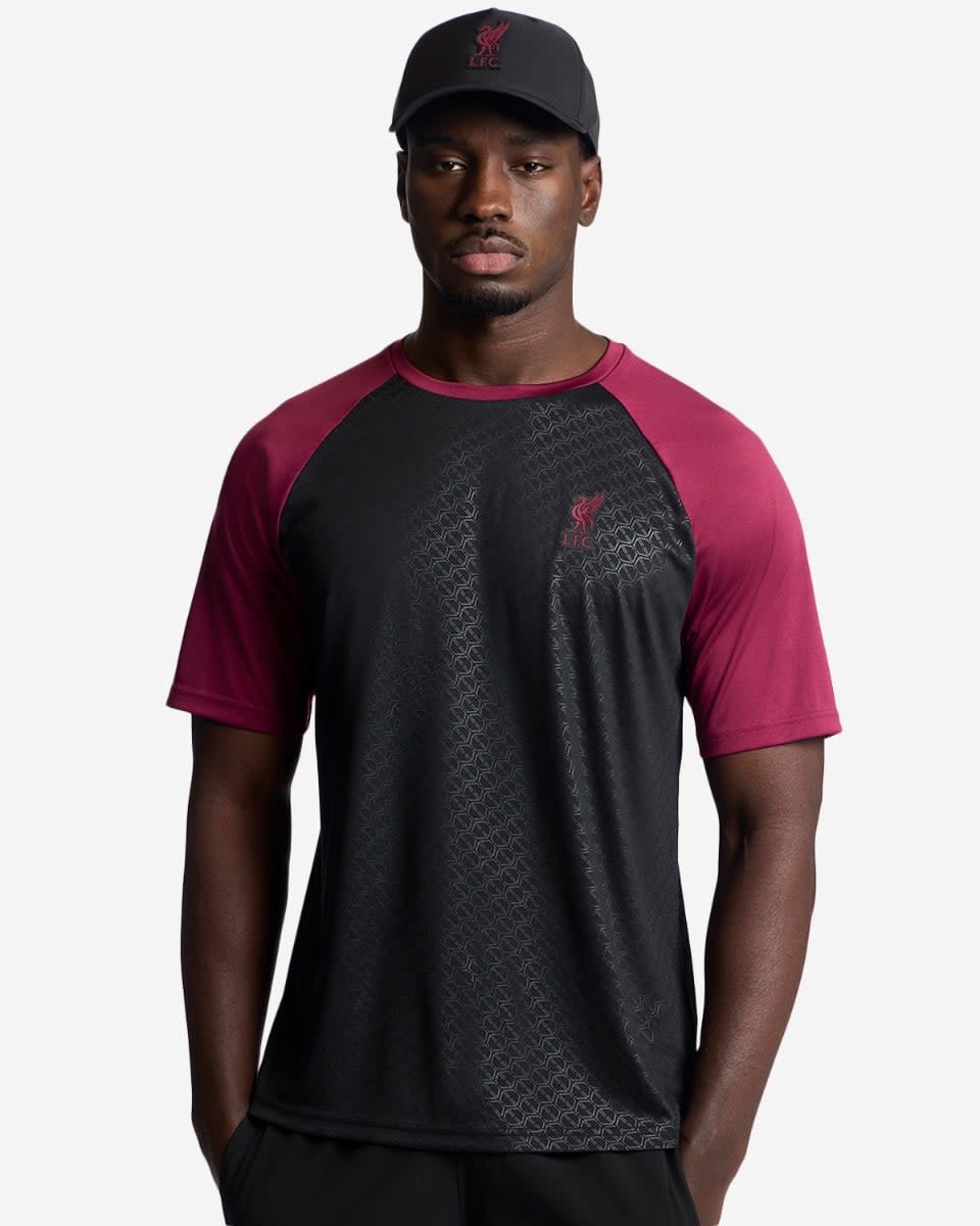 LFC Mens Embossed Tee Black & Red - Image 3