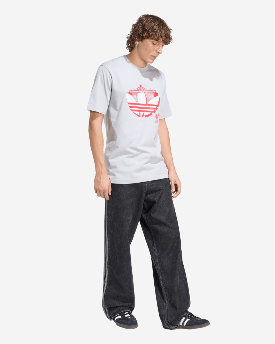 LFC adidas Mens Season Graphic Trefoil Tee Grey - Image 3