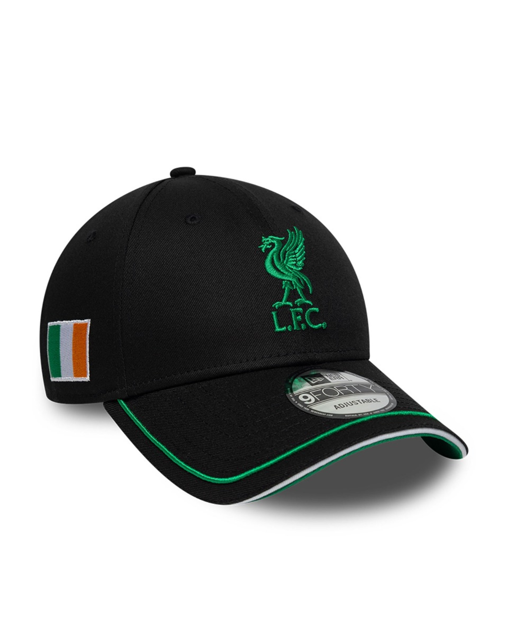 LFC New Era Adults 9FORTY Irland Kasket Sort - Image 1