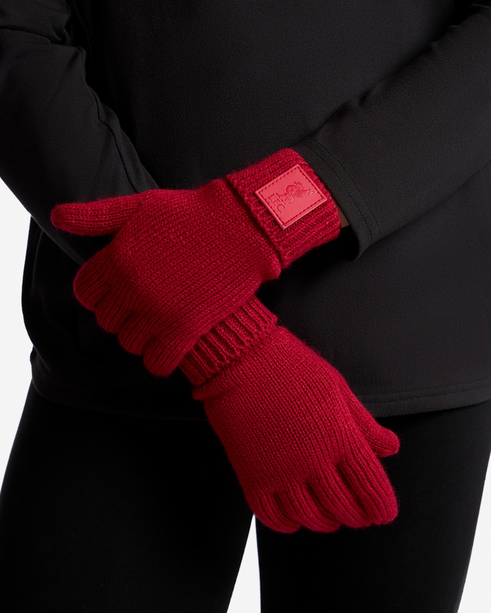 LFC Womens Ribbed Gloves Red - Image 3