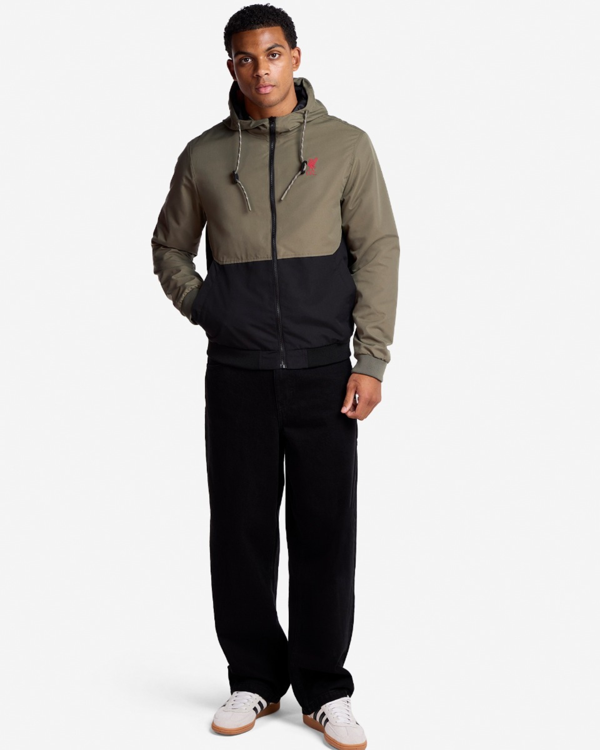 LFC Herre Color Block Windcheater Khaki & Sort - Image 3