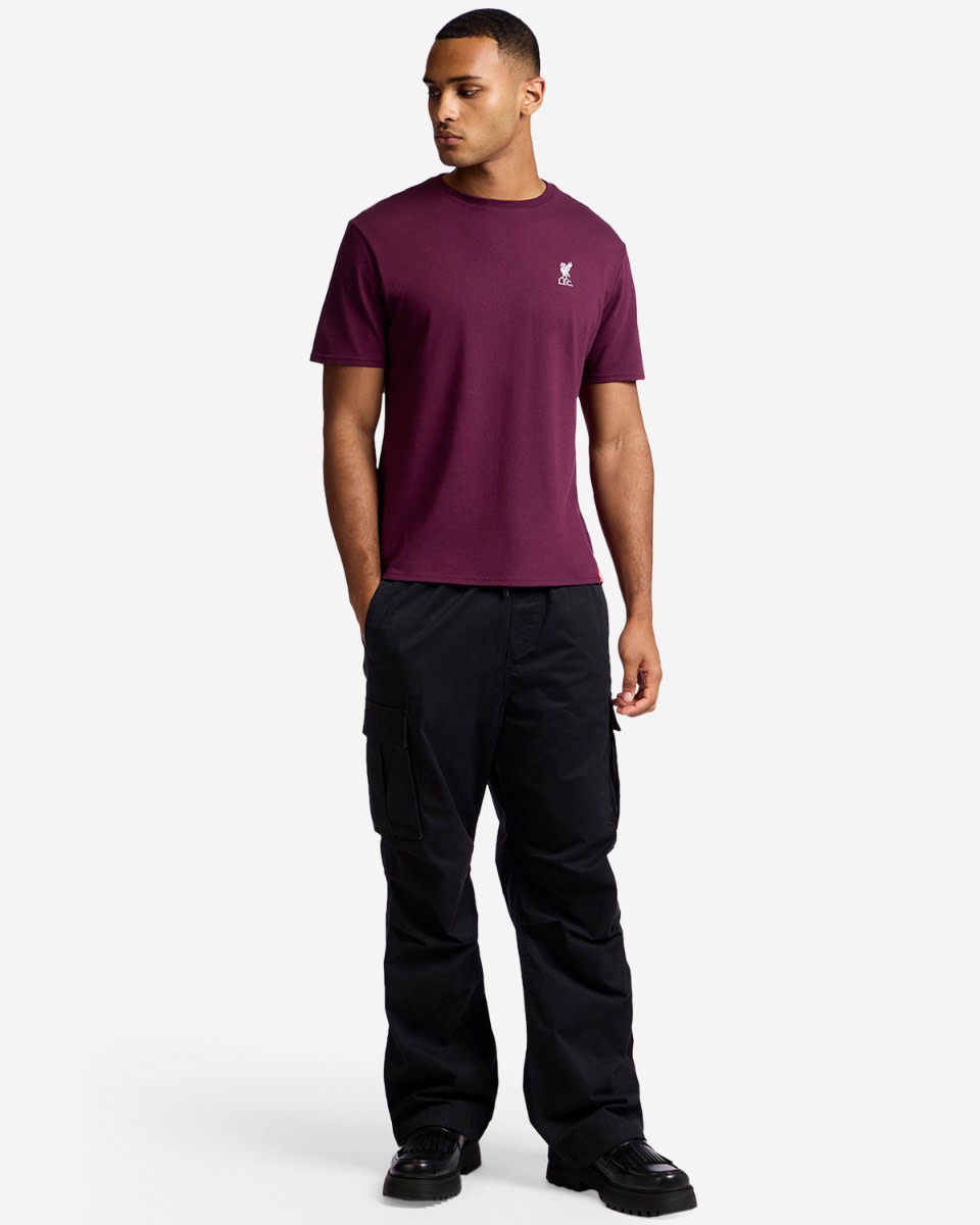LFC Mens Liverbird Embroidered Tee Cherry - Image 4
