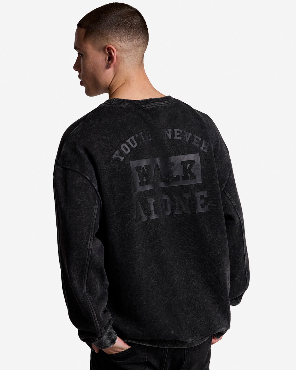 LFC Mens YNWA Oversized Crewneck Sweatshirt Black - Image 1
