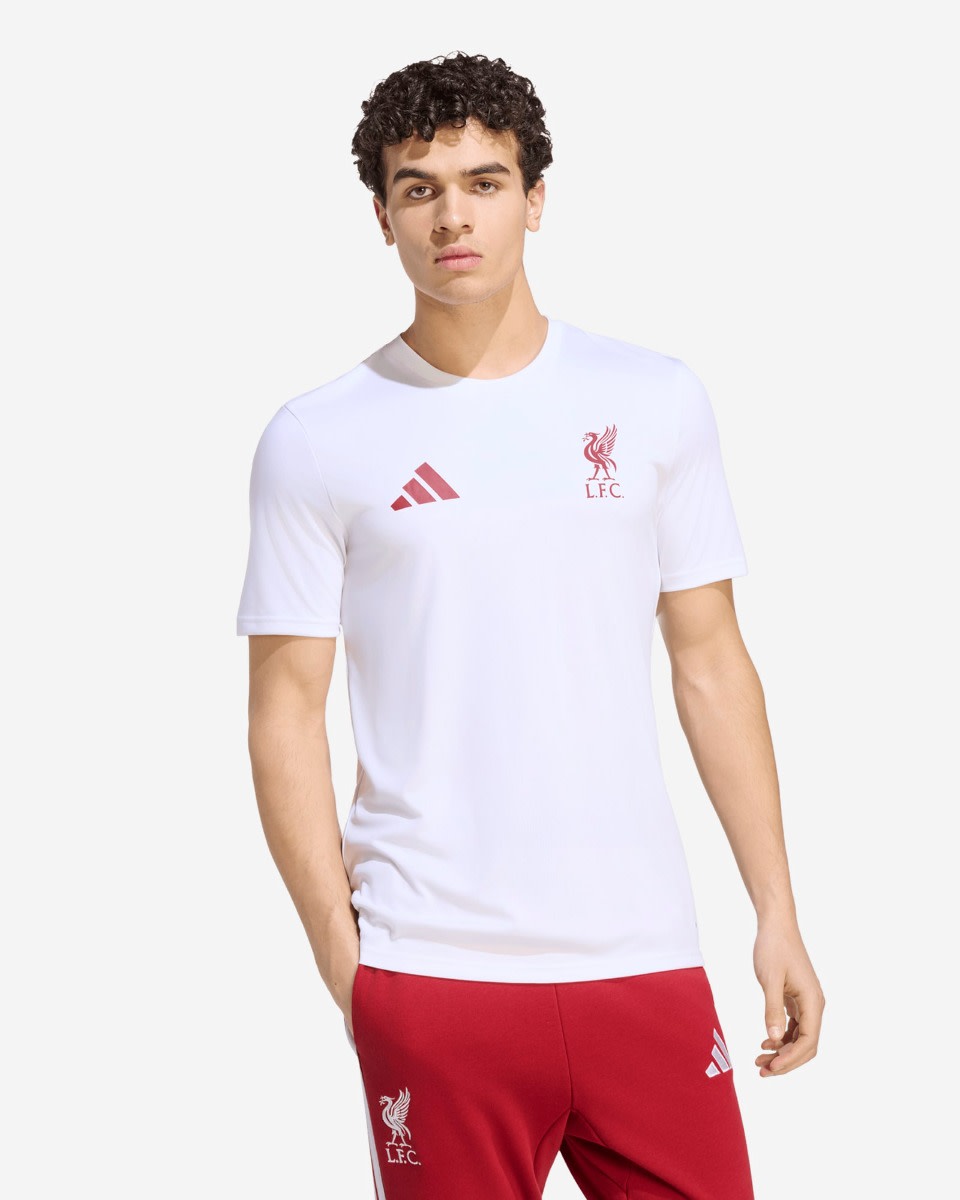 LFC adidas Mens 26/27 DNA Poly Tee White - Image 1
