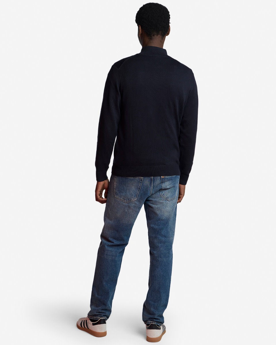 LFC Quarter Zip Knit Cotton Jumper Navy - Image 4