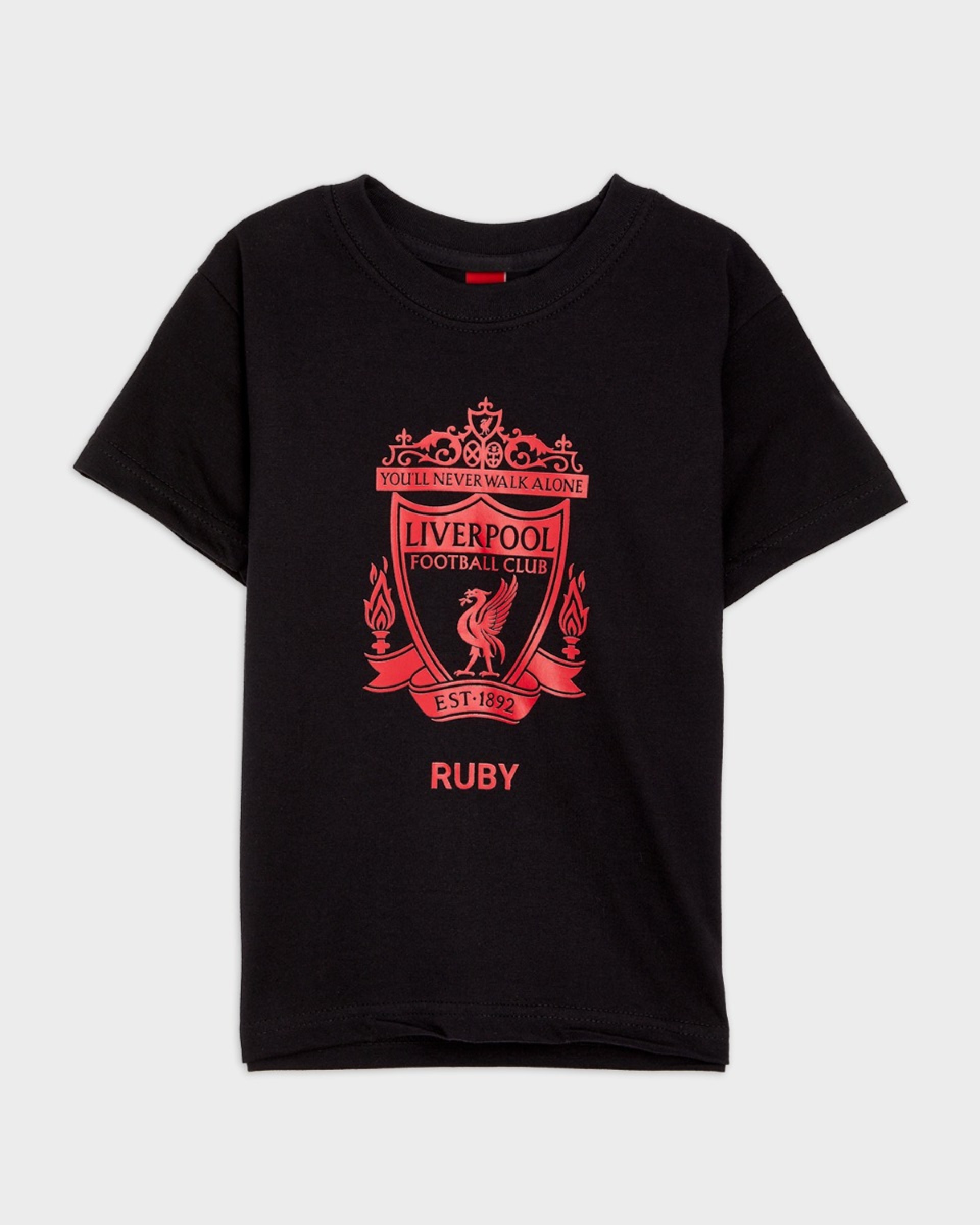 T-shirt noir personnalisé LFC Junior Red Crest - Image 2