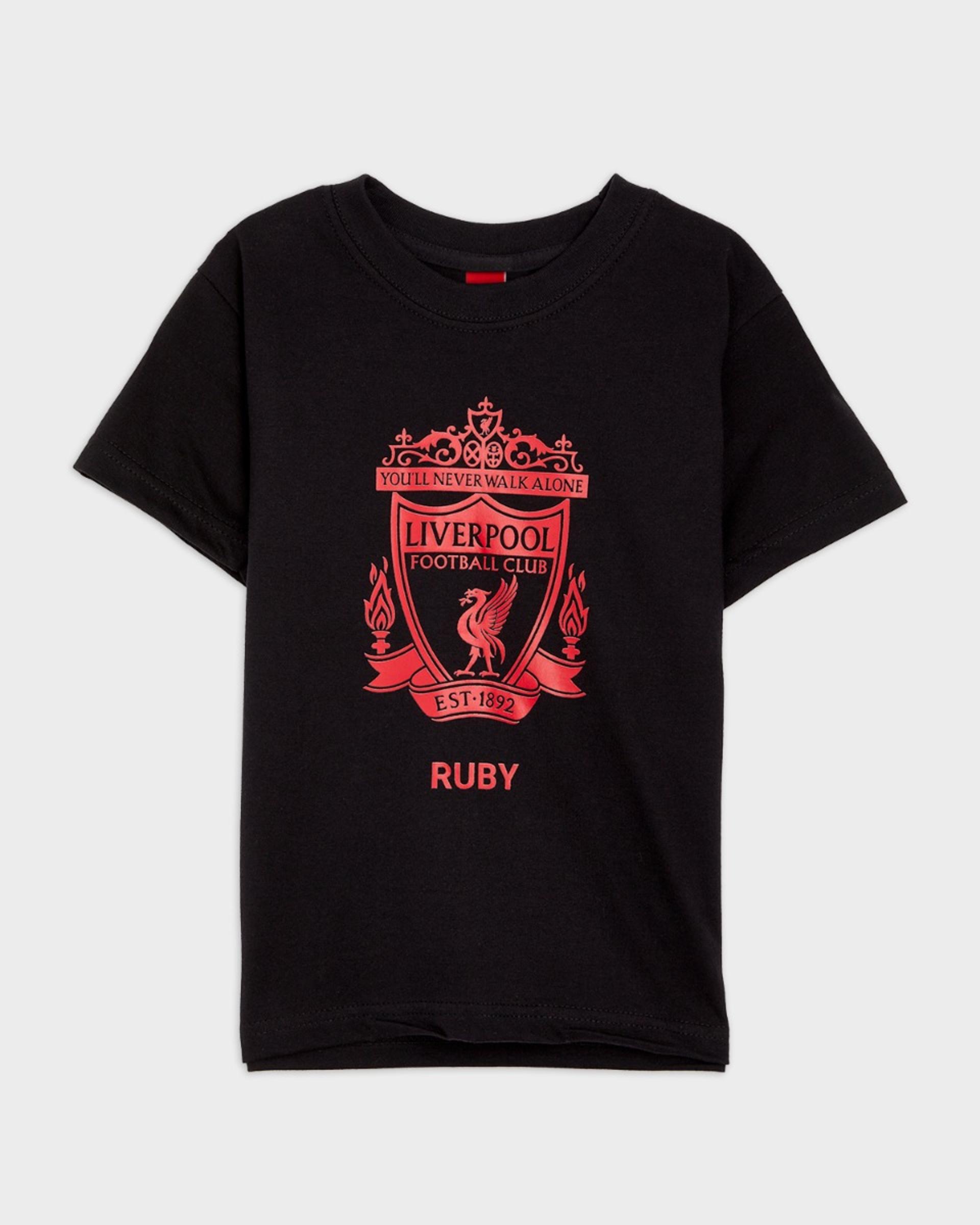 T-shirt noir personnalisé LFC Junior Red Crest - Image 2