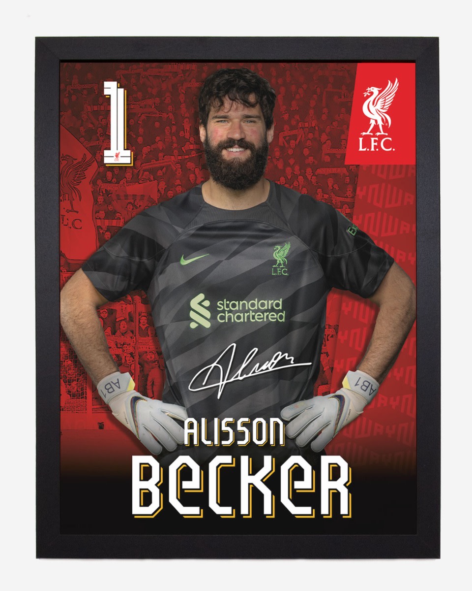 LFC 23/24 アリソンベッカー 30 x 40 額入りプリント - Image 1