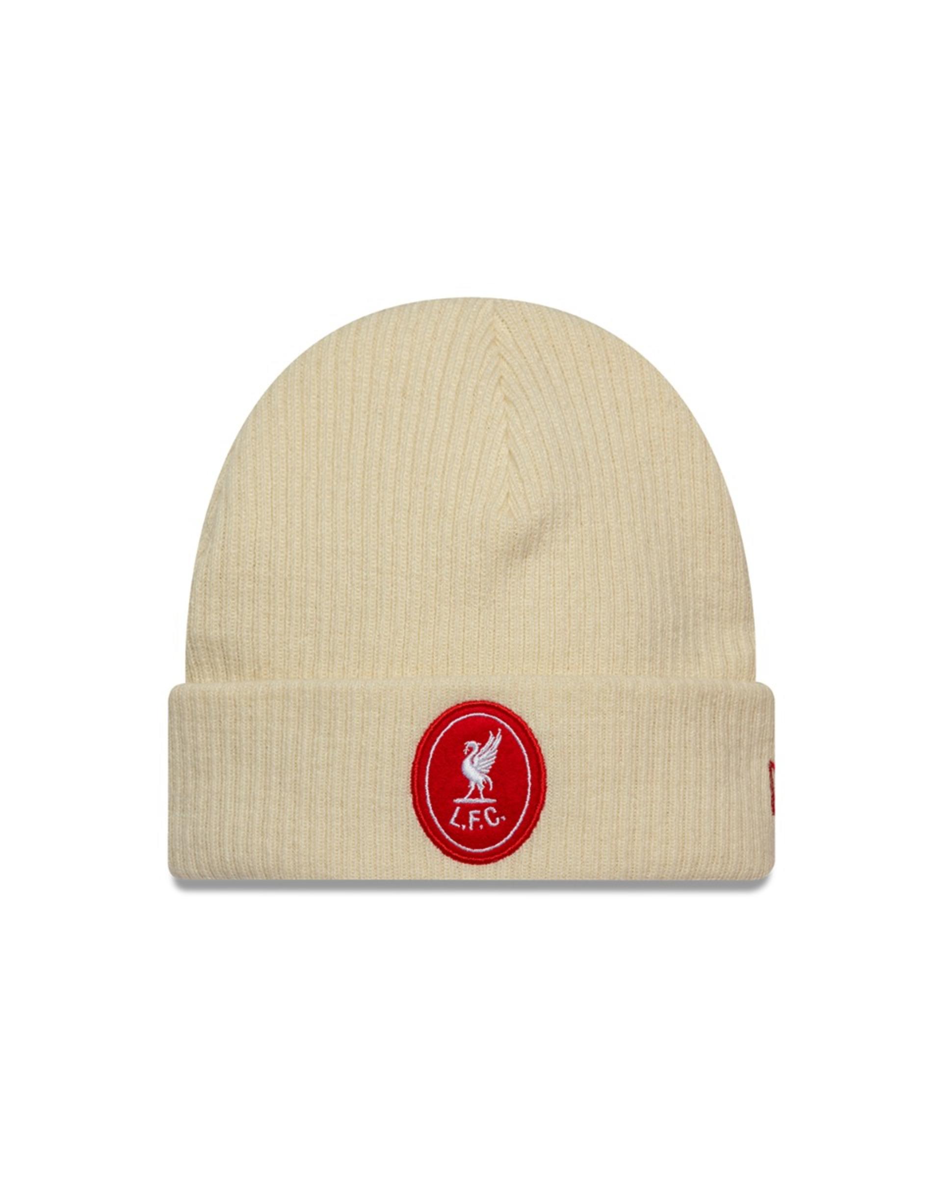 Gorro LFC New Era de fieltro con puños cortos, color marfil - Image 1