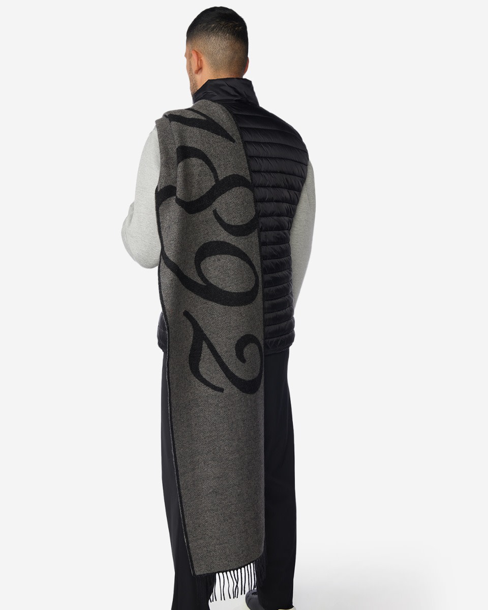 LFC Mens Firma Wool Scarf Grey & Black - Image 1